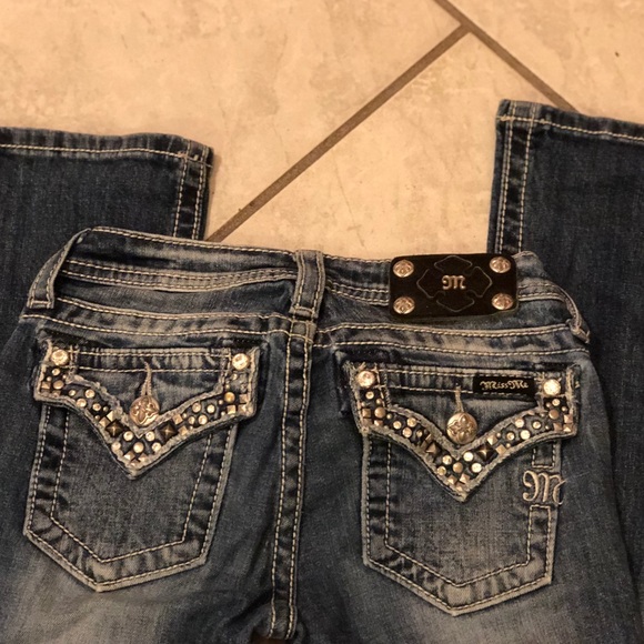 Girls kids size 12 miss me jeans boot bling 23 - Picture 1 of 6